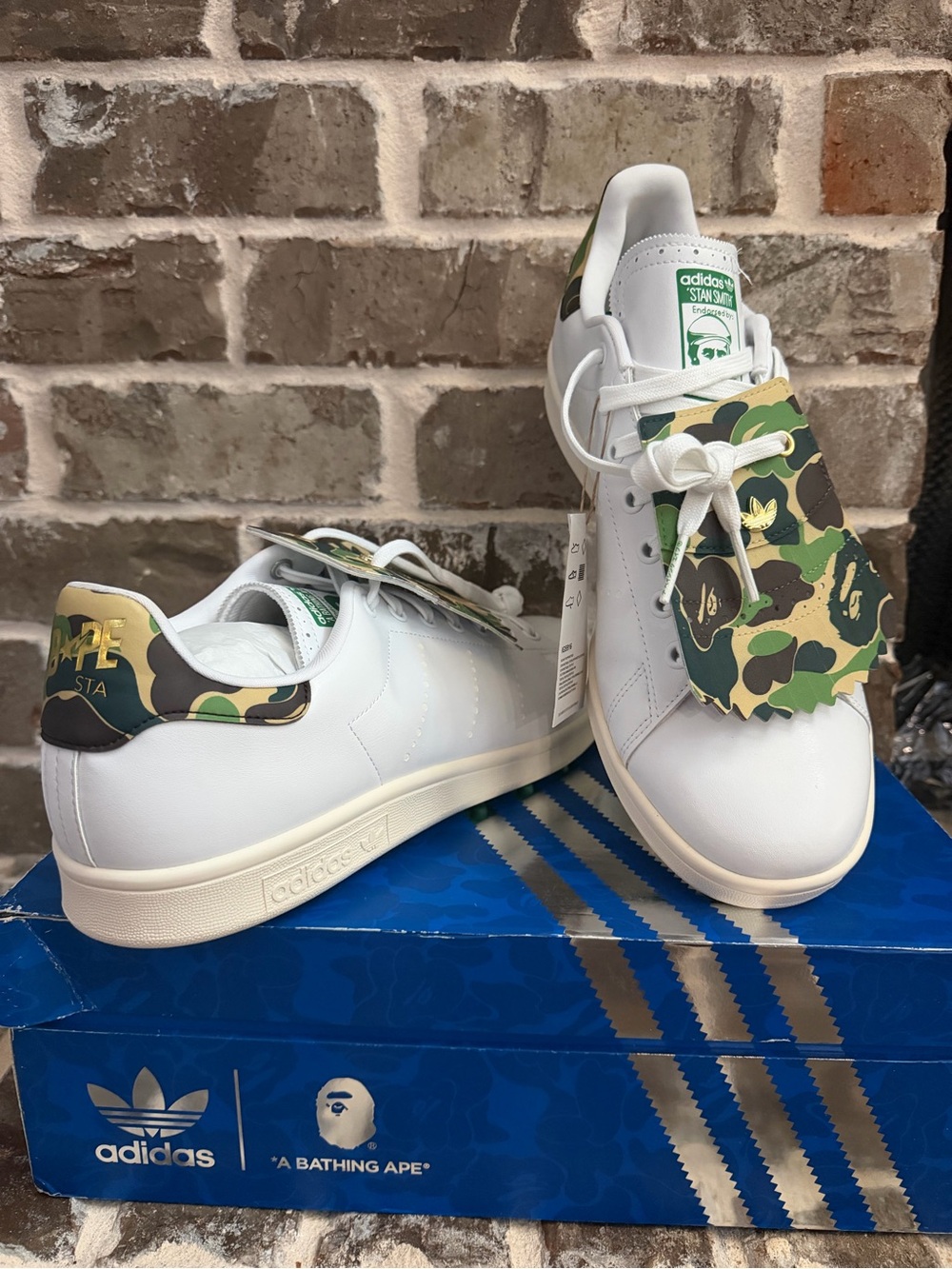 Adidas Stan Smith x A Bathing Ape White & Camo Sneakers